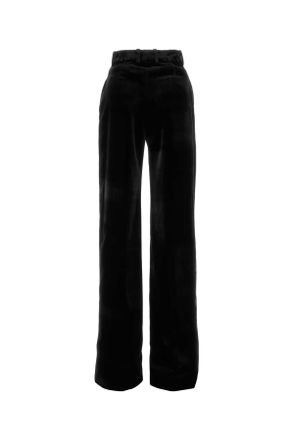 Ermanno Scervino Womens Black Velvet Palazzo Pant Exterior: Fabric Pantaloni Trousers
