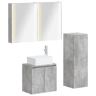vidaXL Juego De Muebles De Ba&ntilde;o 4 Uds. Gris Hormig&oacute;n Vidaxl