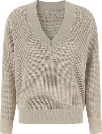 Brunello Cucinelli Maglione con scollo a V - Toni neutri