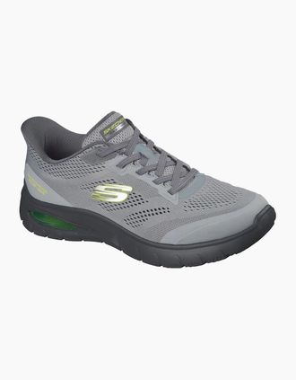 Skechers Mens Skechers Skech-Air Summits Textile Mens Charcoal/Lime Trainers - Grey - Size: 10
