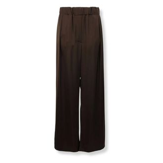Jil Sander Wide Trousers, female, Brown, Size: L Fluid Viscose Trousers