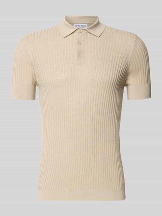 Antony Morato Slim Fit Poloshirt aus Viskose-Mix mit Leinen-Anteil in Beige, Gr&ouml;&szlig;e XL