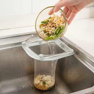 OEM Bolsa De Malla Para Fregadero De Cocina, Colador Desechable Para Desag&uuml;e De Fregadero, Red Filtrante Antiatascos Para Restos De Comida, Con 1 Soporte 