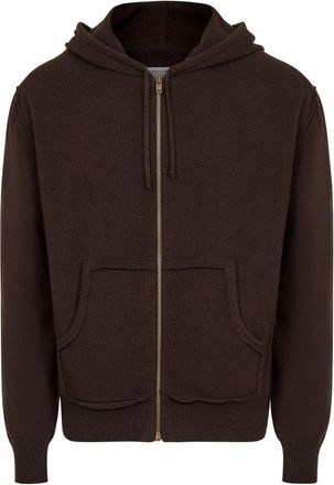 Maison Margiela zipped hoodie - men - Wool/Cashmere - M - Brown