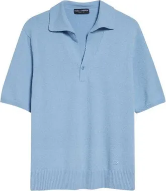 Dolce & Gabbana Terry Cloth Polo in B6227 Azzurro 6 at Nordstrom, Size 40 Us