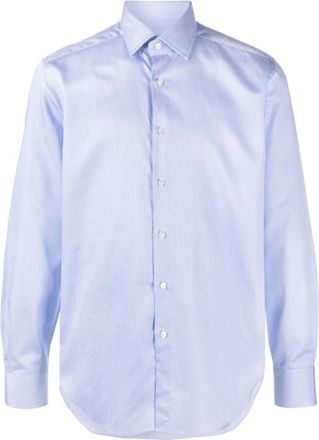 Xacus Italiaans Katoenen Shirt - Heren - Zakelijke Overhemden - Blauw - 4XL - Katoen - Overhemden
