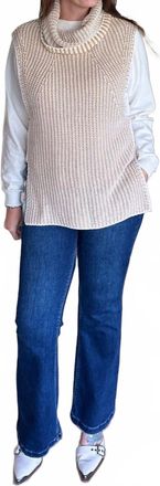 Tribal Wrap Me Up Sleeveless Sweater Vest In Honey And Cream