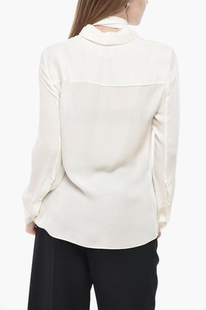 Khaite Camicia Tie Neck in Seta con Abbottonatura Nascosta Khaite