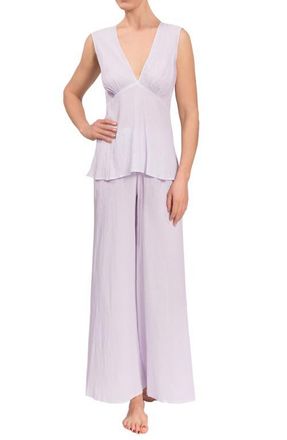 Everyday Ritual Deep V Wide Leg Pajamas in Lavender at Nordstrom, Size Xx-Large