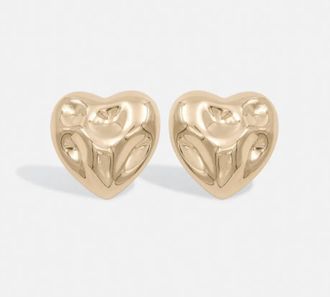 Essentiel Womens Horace Textured Heart Studs In Gold