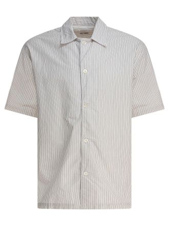 Norse Projects Mads Poplin Stripe Ss Shirts Beige