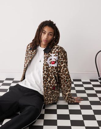 Icecream Giacca con stampa leopardata e logo-Multicolore