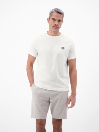 Lerros Rundhalsshirt LERROS, Herren, Gr. XXL, broken wei&szlig;, Web, Obermaterial: 100% Baumwolle, unifarben, normal h&uuml;ftbedeckend, Rundhals, Shirts Rundhalsshirt