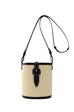 Perrin Paris La Parisienne Xbody Raphia in Raphia Beige /Black at Nordstrom