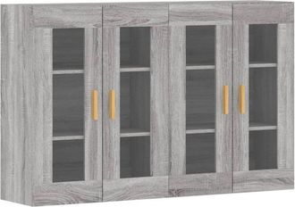vidaXL Wall Mounted Cabinets 2 pcs Grey Sonoma Engineered Wood Vidaxl