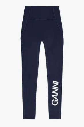 Ganni Navy Active Ultra High Waist Tights - Size XXS Recycled Nylon