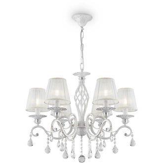 Maytoni Maytoni - Grace Ara&ntilde;a Blanca Con Oro Y Cristal, Con Pantallas, 6 Luces, E14