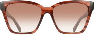 Ferragamo 57mm Rectangle Sunglasses in Striped Wine at Nordstrom