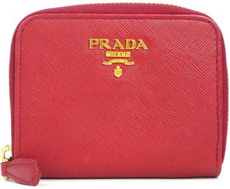 Prada Red Color Leather Coin Purse/Coin Case (Pre-Owned)