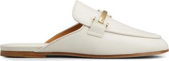 Tod's logo-plaque mules - women - Calf Leather/Calf Suede/Rubber/CALFSKIN - 40 - White
