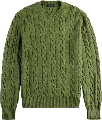 Fay Maglione girocollo in maglia a trecce - Verde