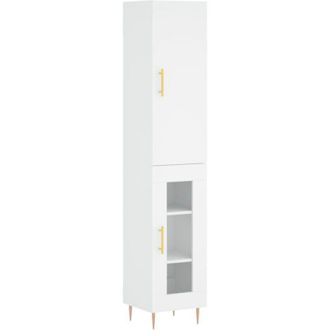 vidaXL Vidaxl - Aparador Alto Madera Contrachapada Blanco 34,5x34x180 Cm