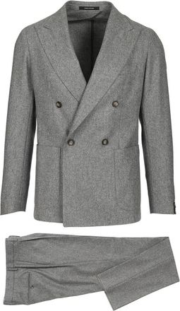 Tagliatore Montecarlo Double-Breasted Pak - Heren - Business pakken - Grijs - S - Wol - Kostuums