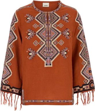 Isabel Marant Orange silk Zelda blouse