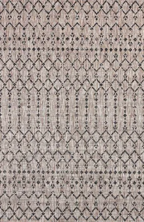 Jonathan Y Designs Ourika Moroccan Geometric Textured Weave Indoor/Outdoor Area Rug in Natural/black at Nordstrom, Size 5Ft 0In X 8Ft 0In