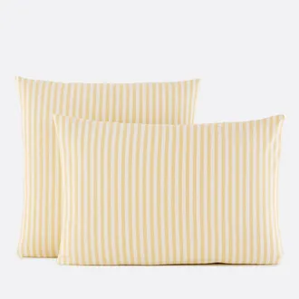La Redoute Interieurs Katoenen kussensloop, geweven-geverfde strepen, SOIZIC JAUNE