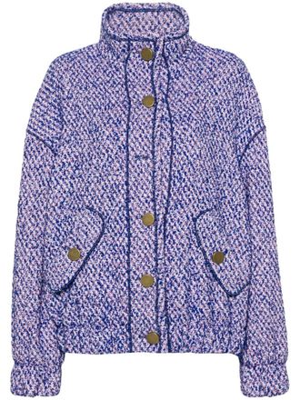 Philosophy di Lorenzo Serafini tweed bomber jacket - women - Polyamide/Polyester/Polyester/Acrylic/Wool/Cotton - 40 - Blue