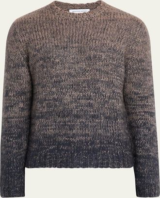Iris Von Arnim Mens Bryan Gradient Cashmere-Silk Knit Crewneck Sweater
