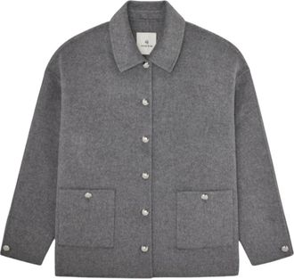 Anine Bing Luca Jacket - Dames - Blazers - Grijs - M - Wol - Jassen