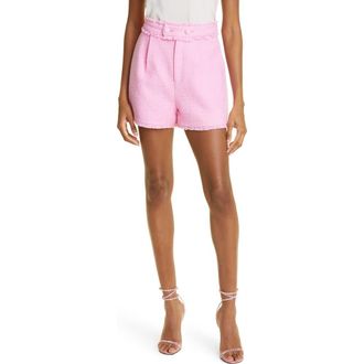 Cinq &agrave; Sept Cherryl High Waist Boucl&eacute; Shorts in Pink Lemonade at Nordstrom Rack, Size 12
