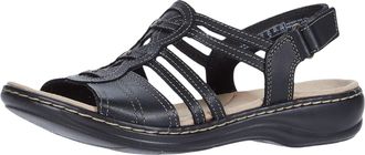Clarks Womens Leisa Janna Sandal, Black Leather, 6 UK