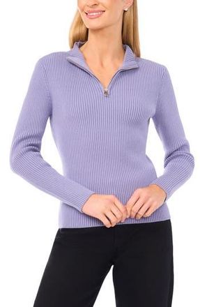 Halogen Rib Quarter Zip Sweater in Stonewash at Nordstrom Rack, Size Xx-Large