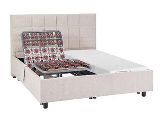 Vente-Unique Letto relax elettrico solo sospensioni + materasso memory foam 2x90x200cm Tessuto Beige - EREGA di DREAMEA