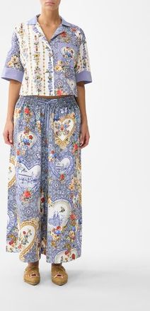 Camilla Cropped Camp Collar Blouse in The Pottery Parlour at Nordstrom, Size Xx-Small Short Au