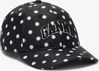 Ganni Black Printed Nylon Cap