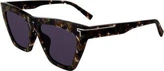 Tumi Grey Cat Eye Ladies Sunglasses STU507 0VAU 55