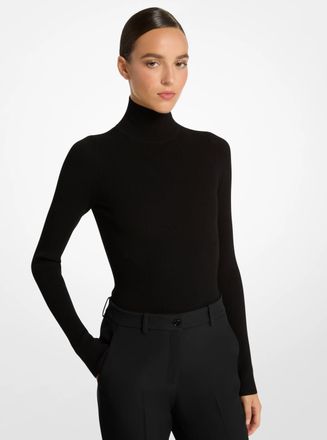 Michael Kors Stretch Viscose Turtleneck Bodysuit
