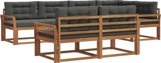 vidaXL Conjunto De Sof&aacute;s De Exterior 8 Uds. Natural Y Antracita Vidaxl