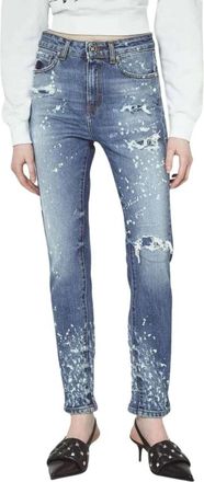 John Richmond High Waist Slim-fit Jeans - Dames - Slim Fit Jeans - Blauw - W28 - Katoen - Jeans