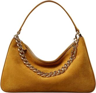 Twinset Donkergele Hobo Tas Liliane - Dames - Handtassen - Geel - ONE Size - Katoen - Tassen