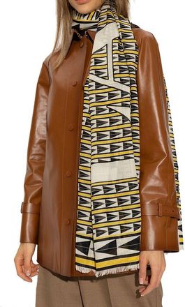 Lanvin Womens Bicolor Wool Scarf