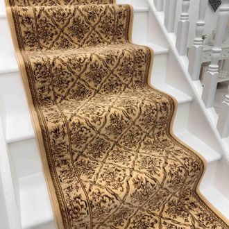 Runrug Stair Runner Carpet - Soft & Comfortable, 0.39 Inch - Legacy in Ivory | Size: 66 cm x 630 cm