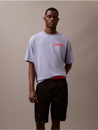 Calvin Klein Jeans Calvin Klein Mens Vertical Logo Graphic Classic T-Shirt - Blue - XL