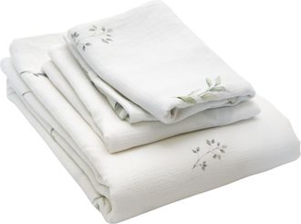 Schubiger M&ouml;bel Bettw&auml;sche Alva Weiss/gr&uuml;n