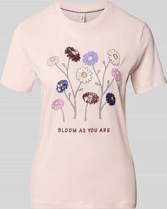 Only Slim Fit T-Shirt aus reiner Baumwolle Modell KITA in Rosa, Gr&ouml;&szlig;e XL