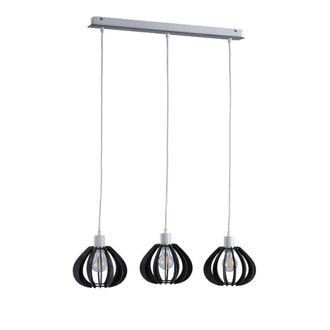 Netlighting Nicoleta Bar Pendant Ceiling Light Grey 62cm 3x E27